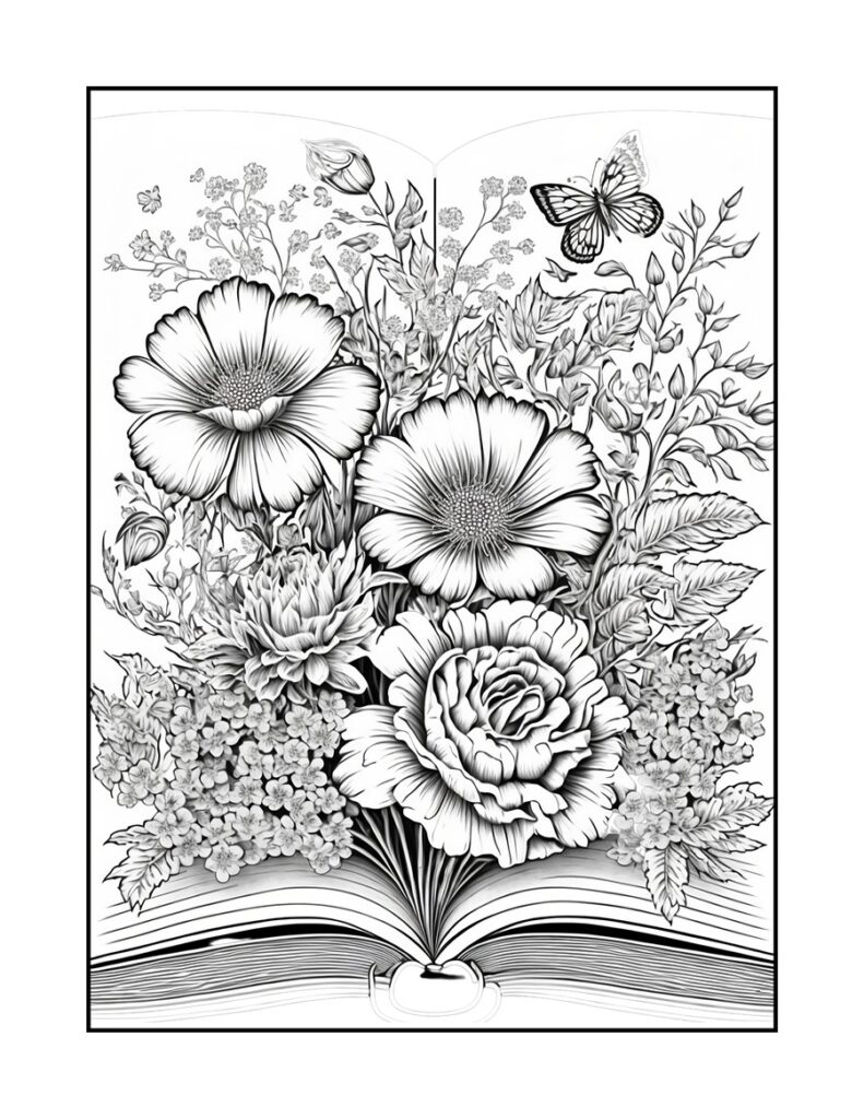 Botanical Flower Coloring Pages