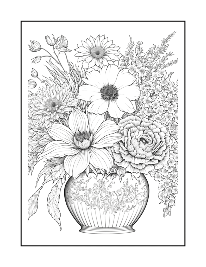 Botanical Flower Coloring Pages